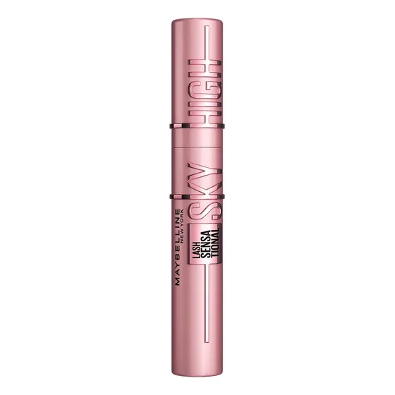 Máscara de CíliosEscova Flexível, Alongamento Sem Limites com Extrato de Bambu e Fibras, Impacto de Todos os Ângulos, Preto, Lash Sensational Sky High Maybelline NY, 7,2ml