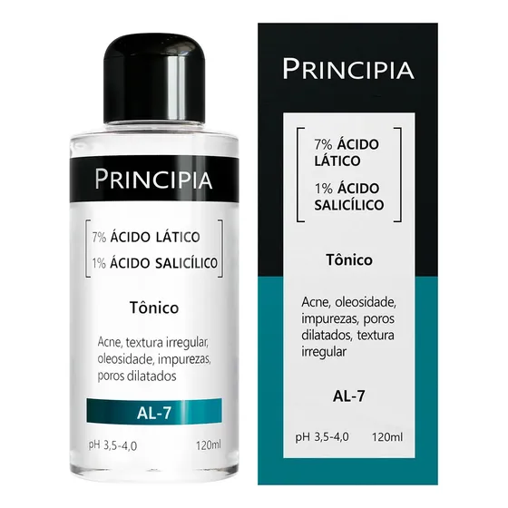 Tônico 7% Ácido Lático + 1% Ácido Salicílico Skincare Al - 7 Com 120ml Principia Todo Tipo De Pele