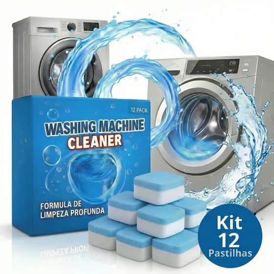 Kit 12 Pastilhas Higienizadoras Para Limpeza De Máquinas De Lavar Roupa E Louça