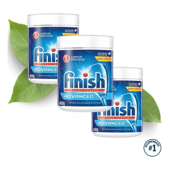 Kit Finish Detergente Em Pó Para Lava Louças 450g/1kg