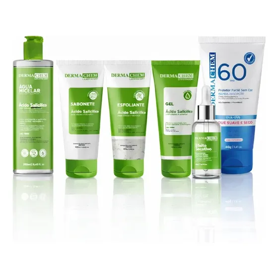 Kit Dermachem Skincare Protetor Solar Esfoliante Serum Novo