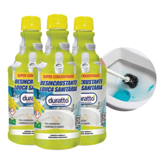 Kit 3und Limpador Desincrustante Louça Vaso Manchas Duratto
