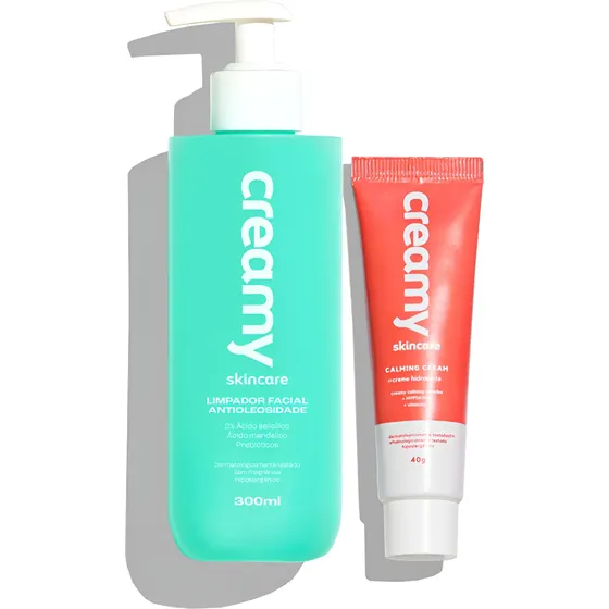 Kit Creamy Controle De Oleosidade Limpador Facial Antioleosidade + Calming Cream