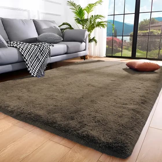 Tapete 2.00x1.50 Casa Laura Enxovais Shaggy Felpudo Para Quarto Sala Luxo Chocolate