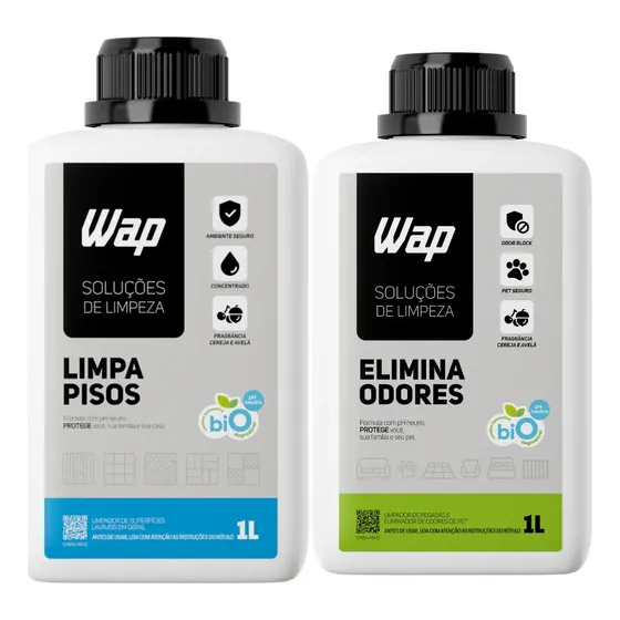 Kit Wap Limpa Pisos 1l + Elimina Odores 1l Pet Friendly