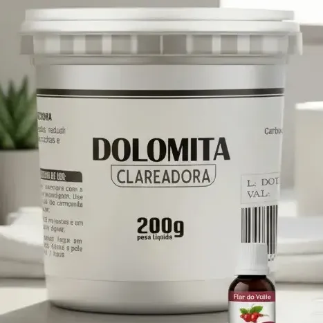 Dolomita Clareadora 200g Pote + Óleo De Rosa Mosqueta Normal A Oleosa Dia/noite