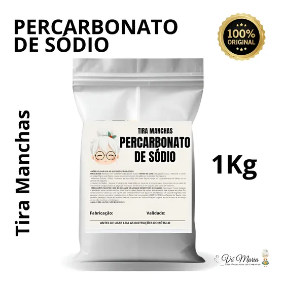 Percarbonato De Sódio 1kg Alvejante Tira Manchas Puro