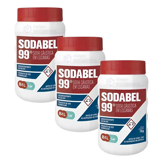 Kit 3 Kg Soda Em Escamas Concentração 99% Ideal Para Sabão