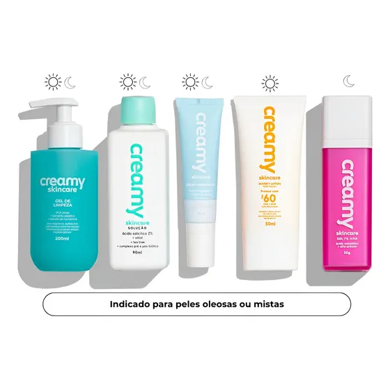 Kit Creamy Rotina Anti-acne E Antioleosidade Completa