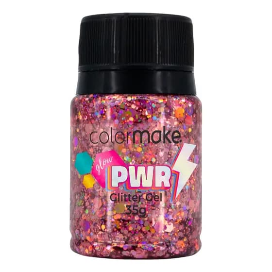 Glitter Gel Glow Power Colormake Carnaval Festa Efeito 35g Tom Da Maquiagem Rosa