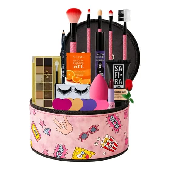 Maquiagem Completa E Bolsa Presente Namorada Mulher Make Top