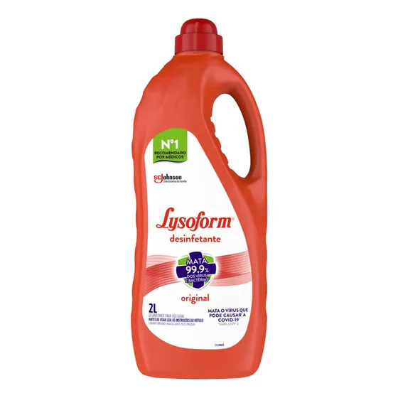 Desinfetante Lysoform Líquido Original Limpeza Pesada e Eficiente 2L