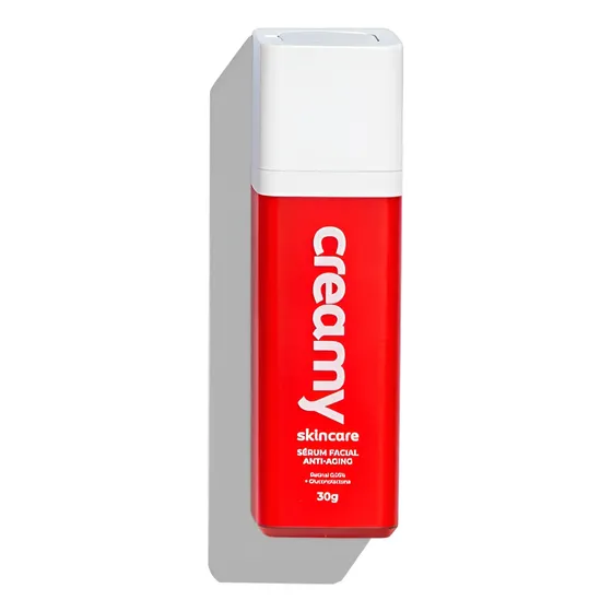 Creamy Skincare Sérum Facial Retinal 30g | Melhora Rugas, Reduz Poros Dilatados, Controla Brilho, Promove Firmeza, Uniformiza Tom | Todos os Tipos de Pele, Noturno