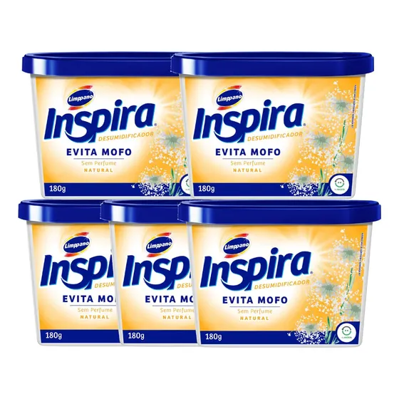 Kit 5 Unidades Evita Mofo Limppano 180g Natural