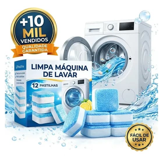 Pastilha Limpeza Tablete Máquina Lavar Roupa Kit 12 Und Nfe