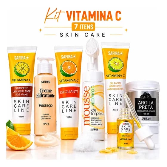 Kit De Skincare Completo Limpeza De Pele Protetor Vitamina C