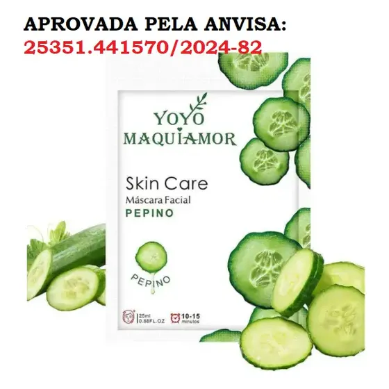 Máscara Facial Hidratante Pepino Yoyo 25ml Rotina Skincare Todo Tipo De Pele
