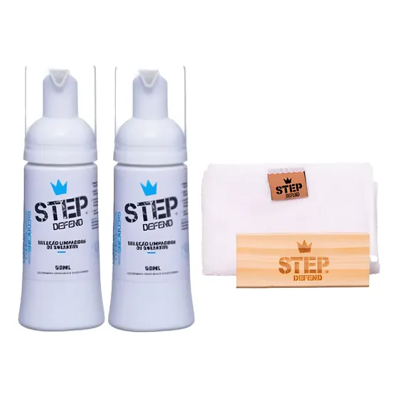 Kit 2 Espumadores Limpa Tenis Escova E Pano - Step Defend