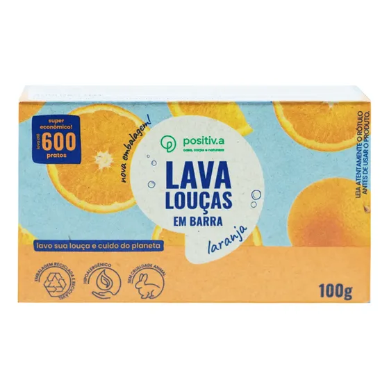 Detergente Lava Louças Em Barra Laranja 100g - Positiva