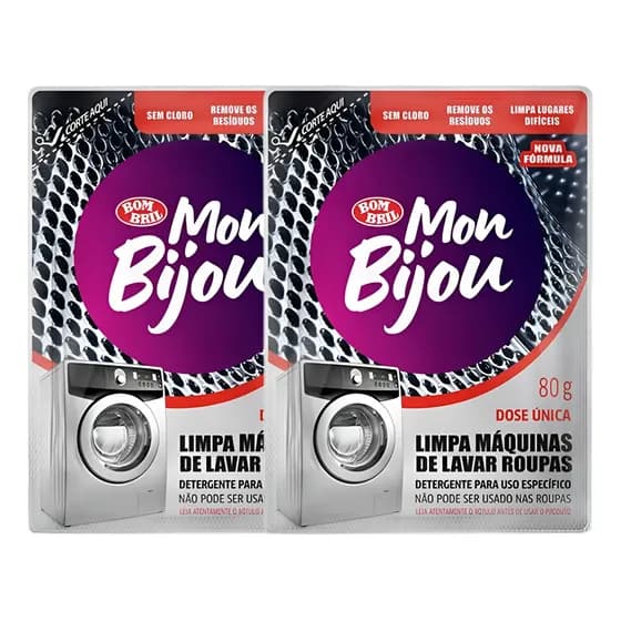Kit 2 Limpa Máquina De Lavar Roupas 80g Mon Bijou