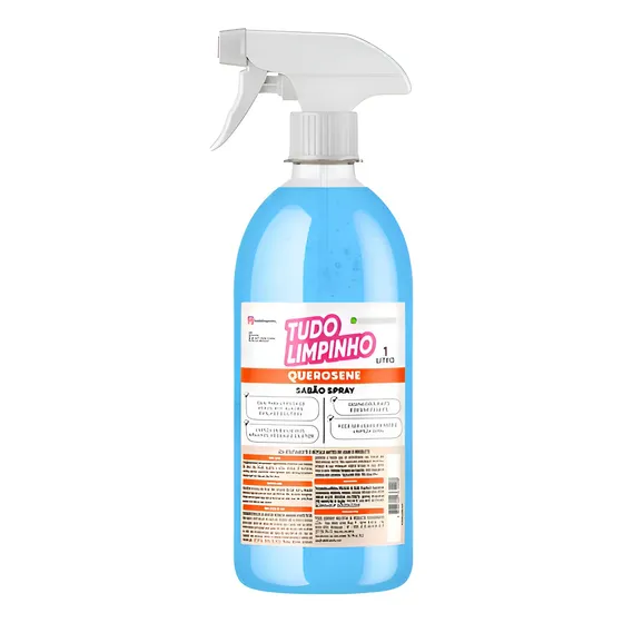 Sabão Querosene Spray Liquido 1l Limpa Vidros Tudo Limpinho