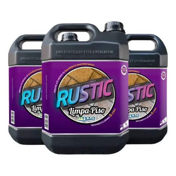 Limpa Piso Rustic 5l Renova Pisos Kit Com 3