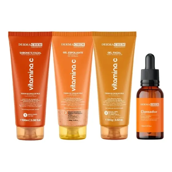 Skincare Anti-idade Vitamina C Dermachem Facial Kit 04 Un.