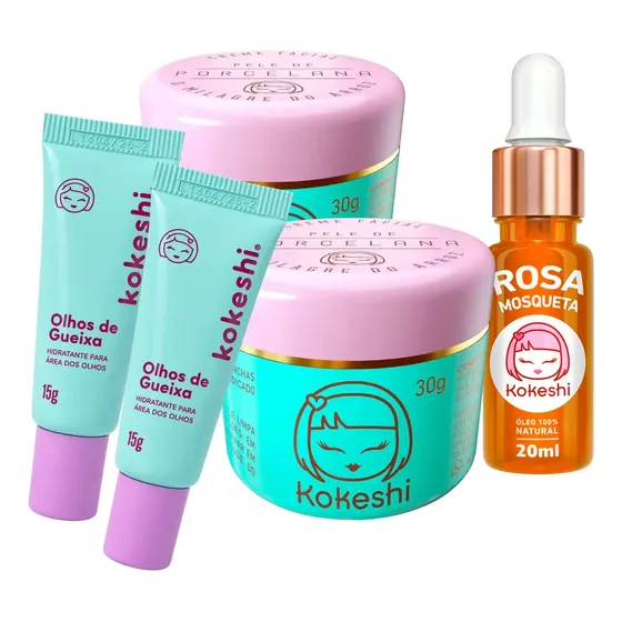 Renovadores Faciais Kokeshi Óleo Rosa Mosqueta Super Kit