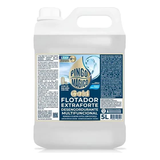 Desengordurante e Tira-Limo Pingo Mágico Gold Líquido 5L Sem Fragrância