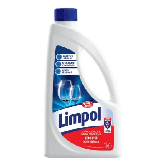 Limpol Detergente Em Pó Máquina Lavar Louças 1Kg Desengordurante