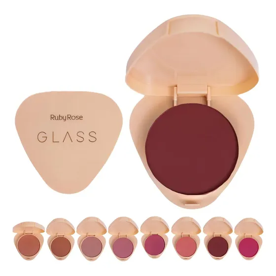 Blush Compacto Ruby Rose Linha Glass Natural E Aveludado Tom Da Maquiagem Gb70