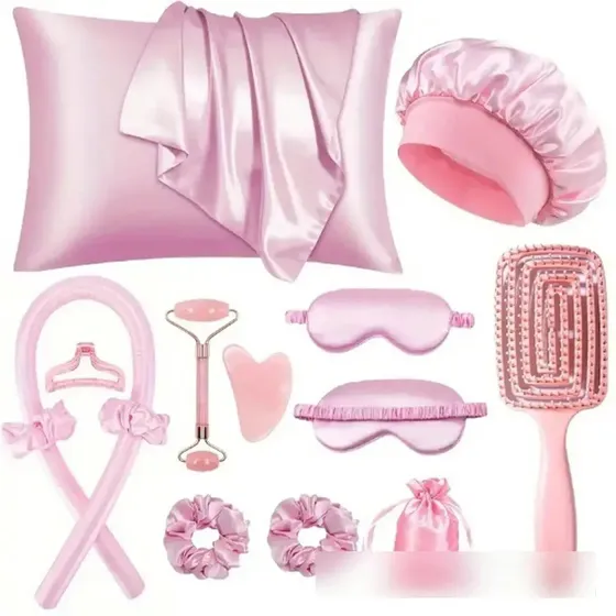 W- Pdp9 Kit Cuidado Belleza Rosa: Roller Facial + Almohada -