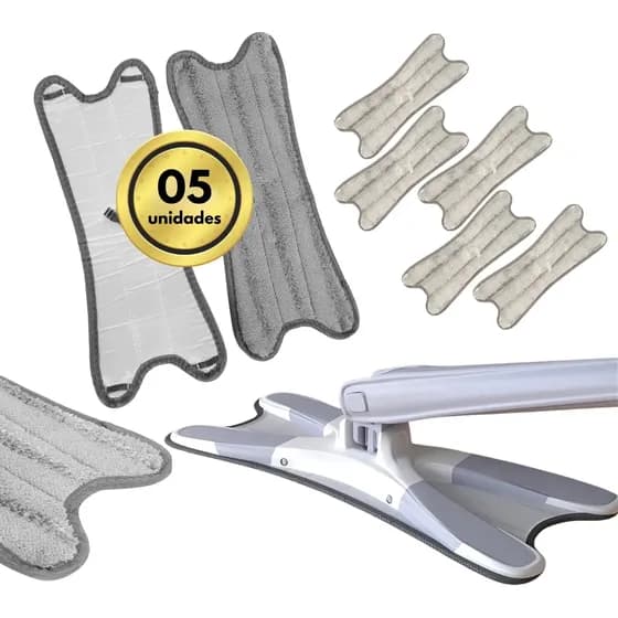 Kit 5 Refil Mop Giratório Rodo Torce Pano Xmop Extrusão