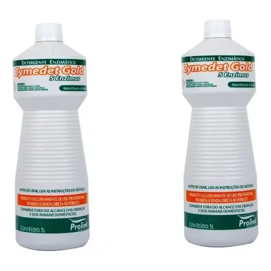 Kit 02 Detergente Enzimático Zymedet Gold 5 Enzimas 1 Litro