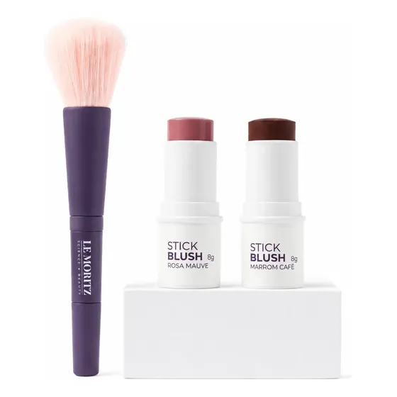Kit Maquiagem Essencial Lançamento Blush Rosa Mauve E Marrom