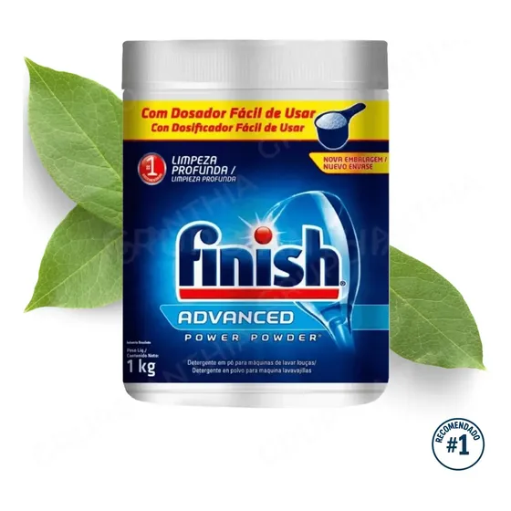 Kit Finish Detergente Em Pó Para Lava Louças 1kg Original