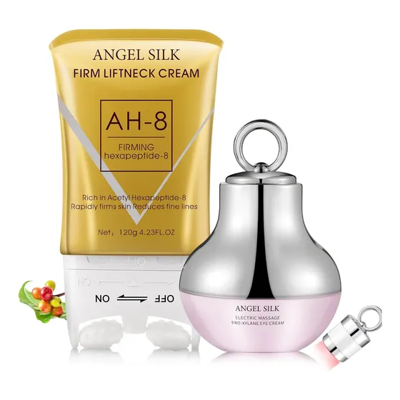 Kit Skincare Ycz Ah-8 Creme Pescoço + Creme Olhos Vibratório