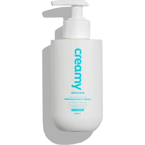 Creamy Skincare Ceramide 200ml | Aumento da Hidratação, Maciez, Firmeza da Pele, Rápida Absorção, Sem Fragrância e Hipoalergênico | Todos os Tipos de Pele