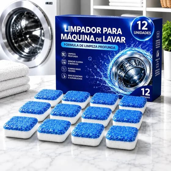 Pastilha Tablete Limpeza Máquina Lavar Roupa Louça Kit 12 Un