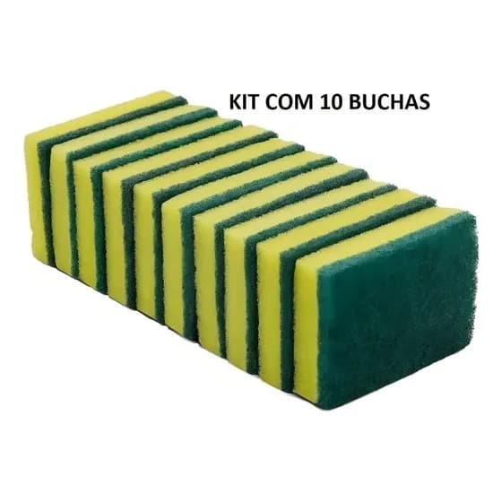 Esponja Multiuso Dupla Face Espuma de Poliuretano Kit 10 Unidades