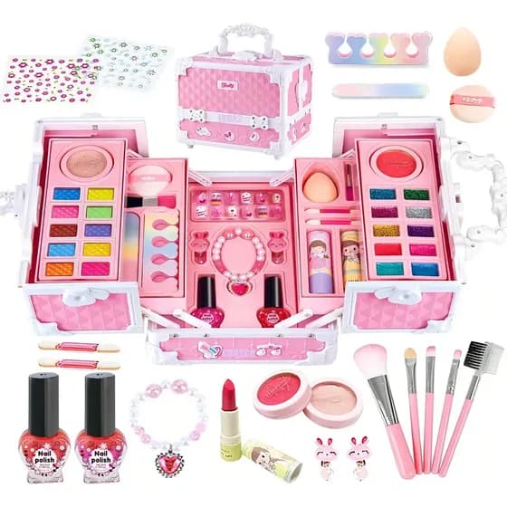 Conjunto Maquiagem C/maleta Infantil Lavável Presente Crianç