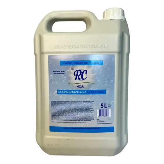 Lava Roupa Rc Sabão Liquido Azul Galão 5l Perfuma E Limpa