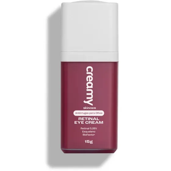 Creamy Skincare Creme Retinal Eye Cream 15g | Reduz Rugas E Linhas, Atenua Olheiras, Promove Firmeza, Renovação Celular | Todos Os Tipos De Pele, Noturno