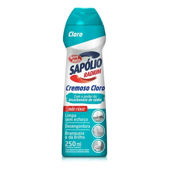 Sapólio Radium Cremoso Cloro Bombril 250ml Multisuperfícies Desengordurante