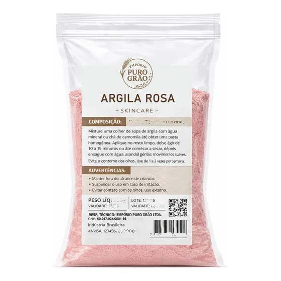Argila Facial Rosa 1kg Skincare 100% Natural