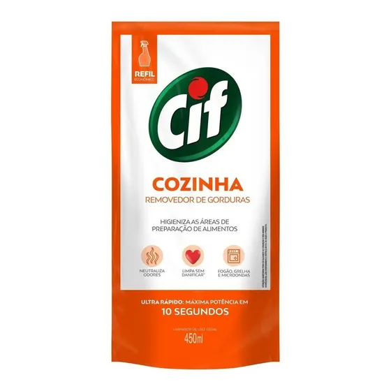 Refil Desengordurante Ultra Rápido Cozinha 450ml Cif