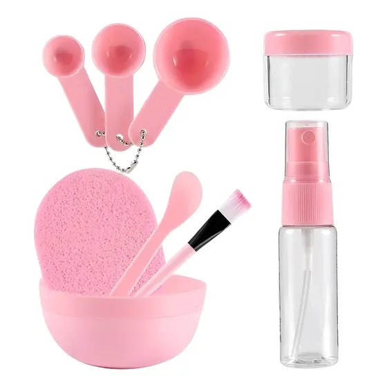 Kit Acessórios Para Skin Care Argila Limpeza Facial 9 Peças