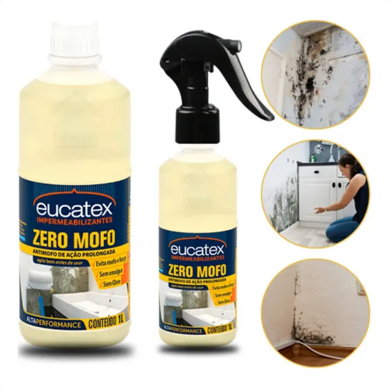 Mata Mofo Parede Não Volta Anti Mofo Teto Piso 1l + Spray