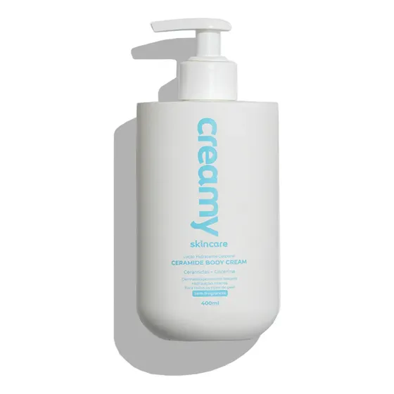 Creamy Skincare Ceramide 400ml | Aumento da Hidratação, Maciez, Firmeza da Pele, Rápida Absorção, Sem Fragrância e Hipoalergênico | Todos os Tipos de Pele