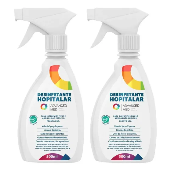 Desinfetante Hospitalar Advanced Med 500ml - Combo 2un.